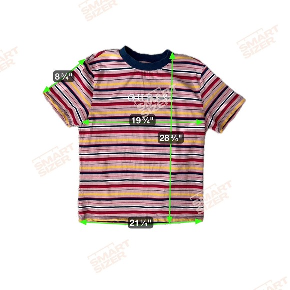 Guess Originals Striped T Shirt Size M Multicolor Logo Crewneck - Picture 6 of 8